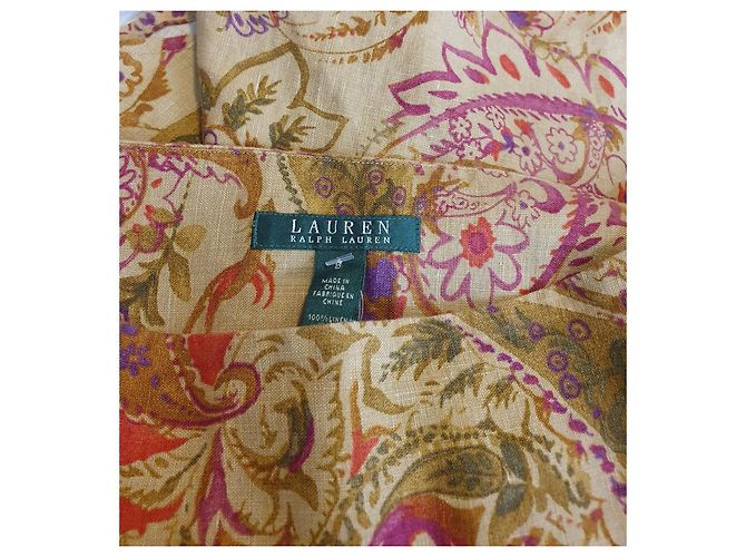 Gonna in lino Ralph Lauren multicolore - vista 5