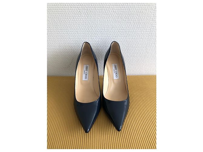 Décolleté Jimmy Choo Romy 85 blu navy in vernice Blu scuro - vista 2