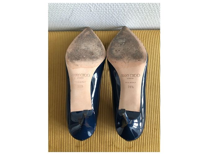 Décolleté Jimmy Choo Romy 85 blu navy in vernice Blu scuro - vista 5