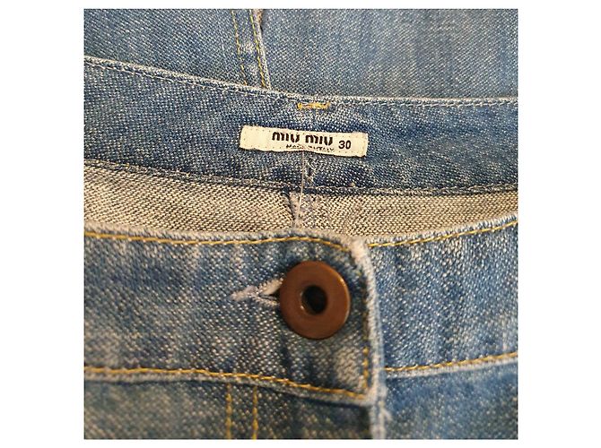 Falda vaquera Miu Miu azul de algodón - vista 5