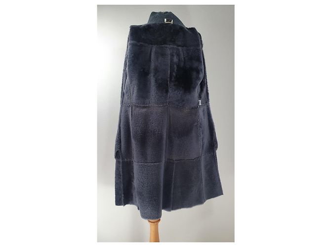 Abrigo Brunello Cucinelli de Cuero y Cachemira Beige Gris - vista 8