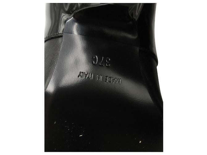Timeless Chanel 20Botines con logo C en charol negro - vista 7
