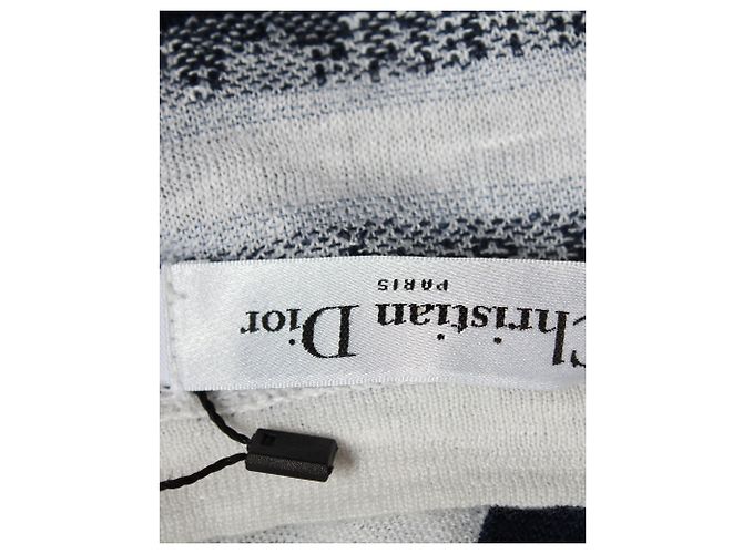 Gestreifter Pullover von Christian Dior aus mehrfarbigem Leinen Marineblau - Ansicht 4