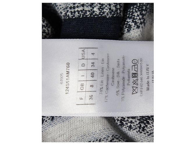 Gestreifter Pullover von Christian Dior aus mehrfarbigem Leinen Marineblau - Ansicht 5