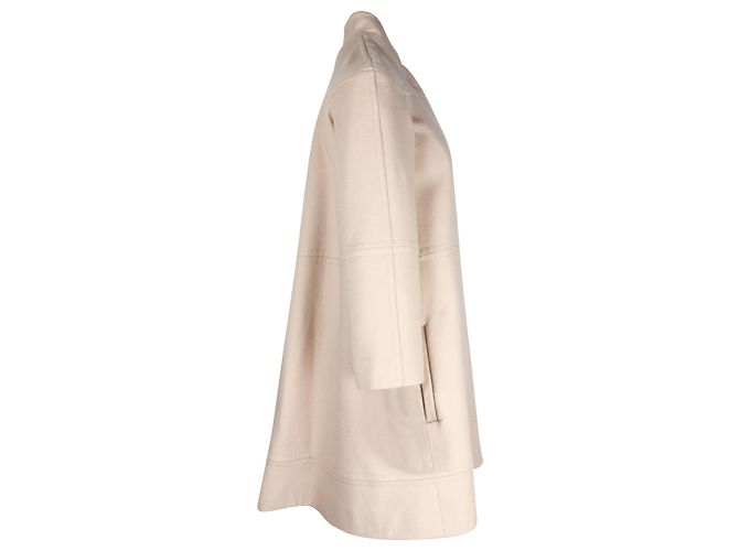 Chloé Chloe A-Linie Cape-Mantel aus cremefarbenem Kaschmir Weiß Roh - Ansicht 2