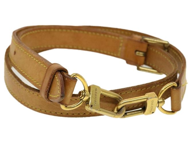 LOUIS VUITTON Shoulder Strap Leather 31.1""-38.2"" Beige LV Auth 43143 - view 2