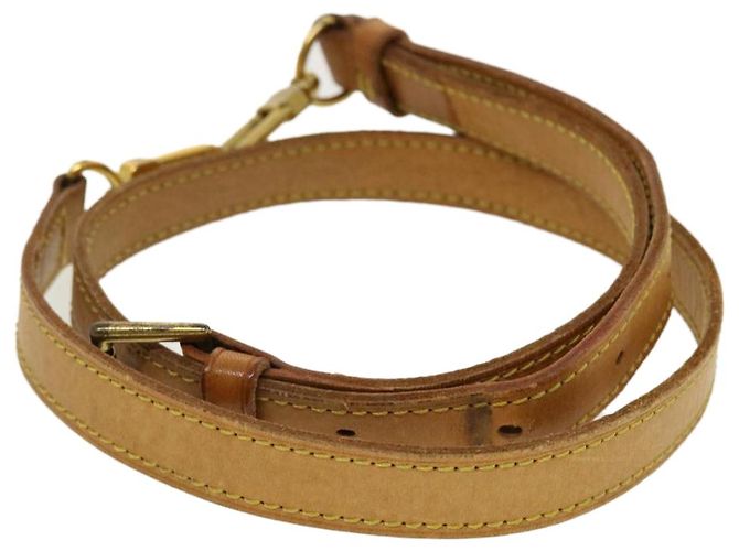 LOUIS VUITTON Shoulder Strap Leather 31.1""-38.2"" Beige LV Auth 43143 - view 3