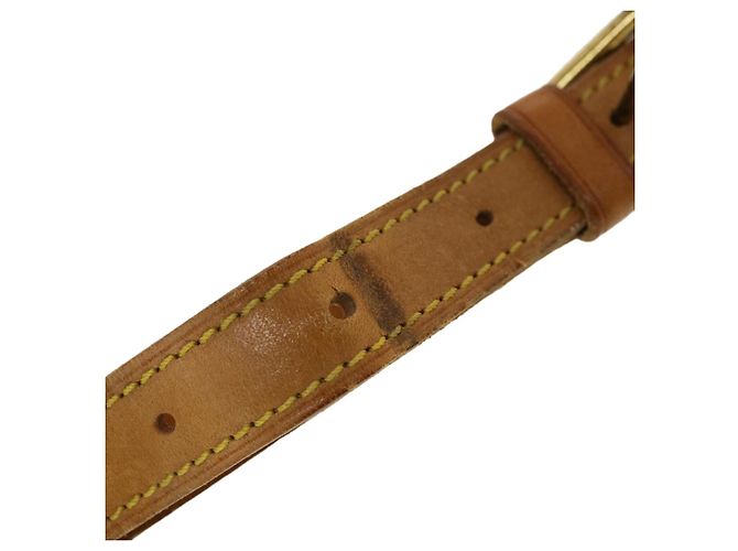LOUIS VUITTON Shoulder Strap Leather 31.1""-38.2"" Beige LV Auth 43143 - view 4