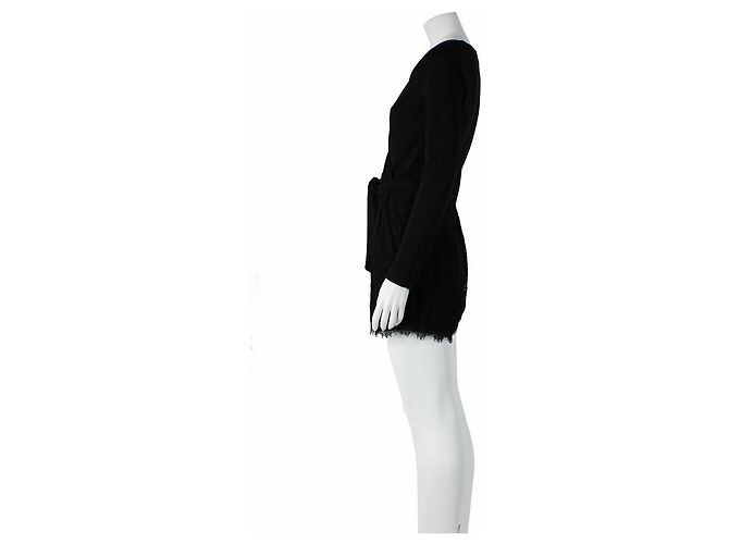 Diane Von Furstenberg Mono corto Tillie de DvF con encaje Negro - vista 3