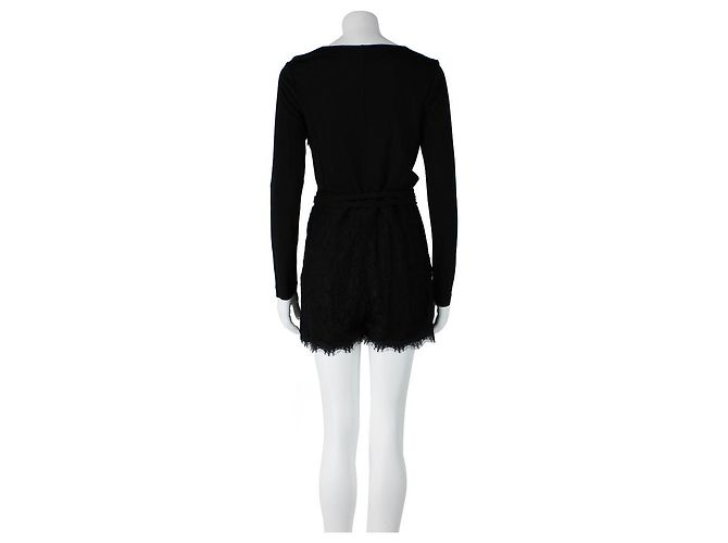 Diane Von Furstenberg Mono corto Tillie de DvF con encaje Negro - vista 4