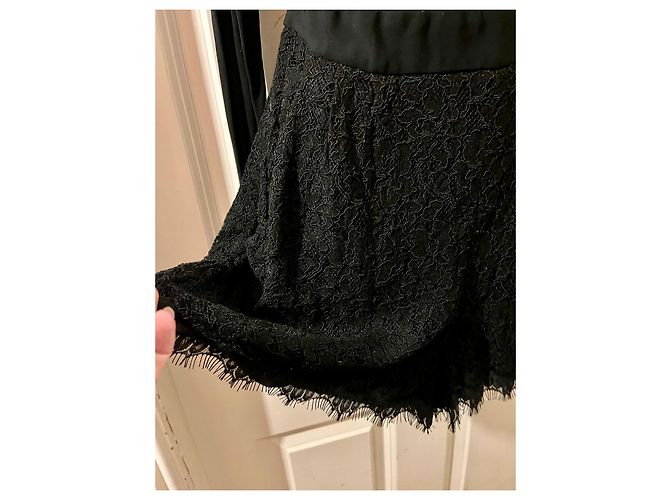 Diane Von Furstenberg Mono corto Tillie de DvF con encaje Negro - vista 8