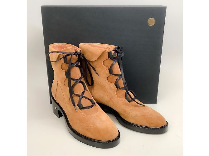Laurence Dacade Beige Suede Coleen Lace Up Booties - view 6