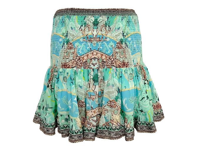 Gonna corta arricciata Camilla Aqua Multi Turn Back Time - vista 3