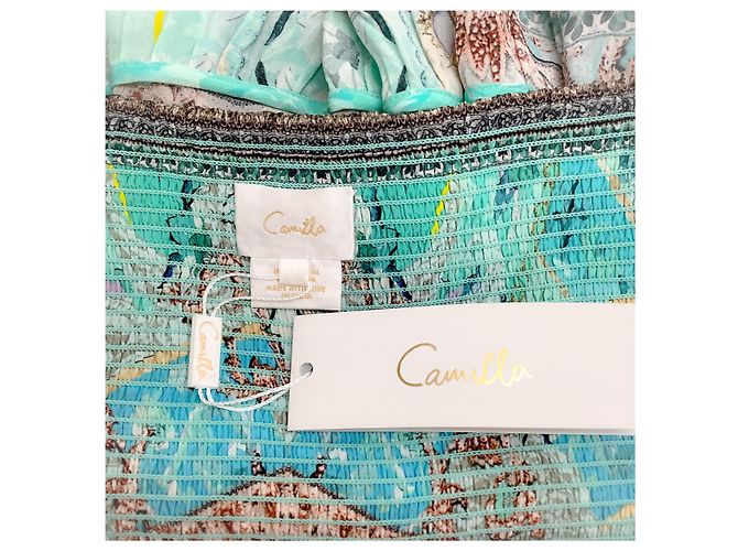 Gonna corta arricciata Camilla Aqua Multi Turn Back Time - vista 4
