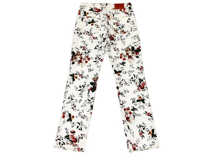 Vaqueros de pierna recta con múltiples flores en blanco de Erdem - vista 2