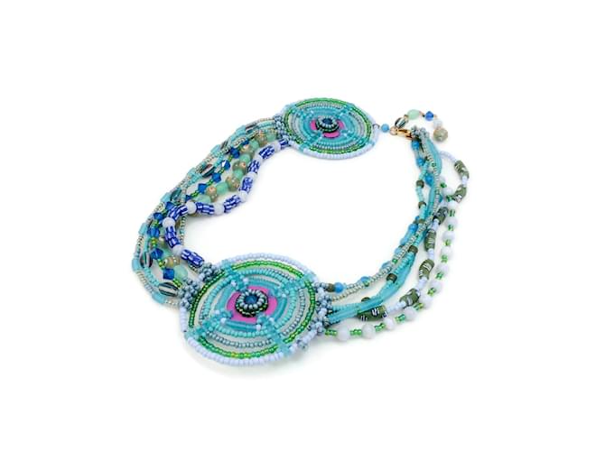 Erickson Beamon Turchese / Collana con cerchio di perline viola Blu - vista 2