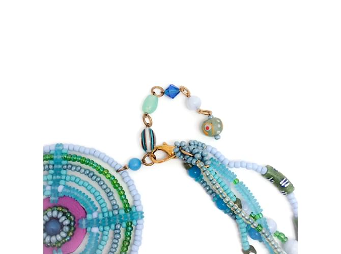 Erickson Beamon Turchese / Collana con cerchio di perline viola Blu - vista 4