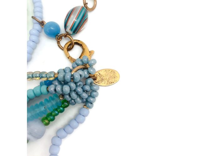Erickson Beamon Turchese / Collana con cerchio di perline viola Blu - vista 5