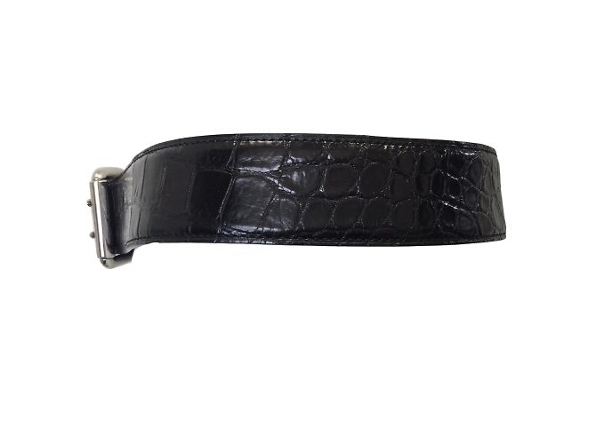 Cintura in vera pelle di alligatore nera Ralph Lauren - vista 2