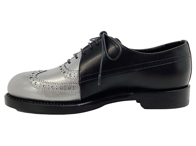 Pierre Hardy Argento / Oxford nere con punta ad ala brogue - vista 3