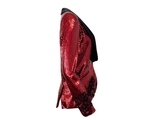 Prabal Gurung Sienna Roter Kylie-Blazer mit Pailletten - Ansicht 2