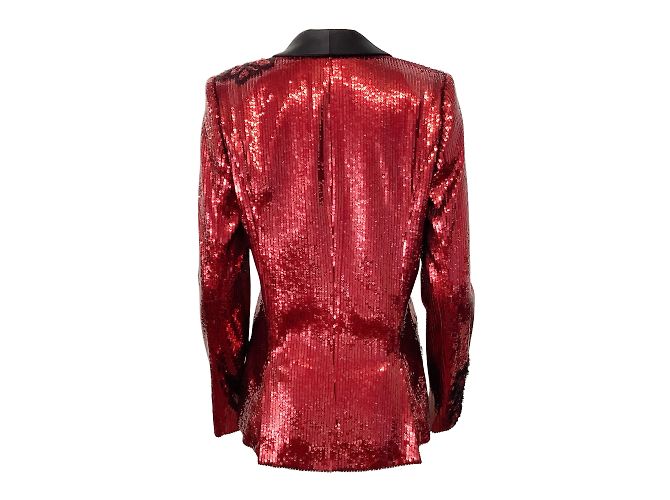 Prabal Gurung Sienna Roter Kylie-Blazer mit Pailletten - Ansicht 3