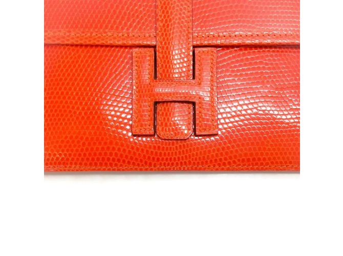 Hermès Pochette Mini Jige Orange Lizard di Hermes Arancione - vista 2