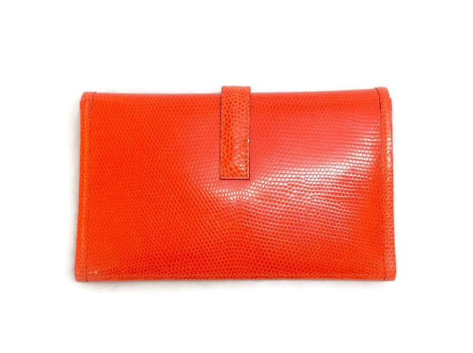 Hermès Pochette Mini Jige Orange Lizard di Hermes Arancione - vista 4