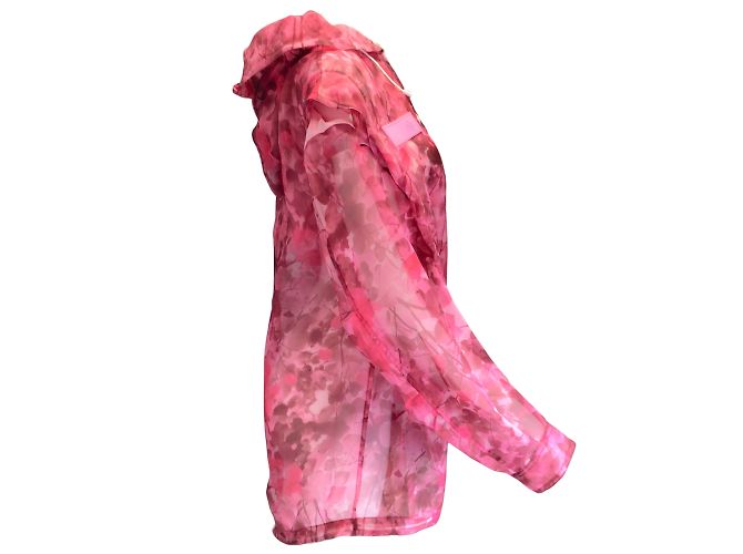 Mr & Mrs Italy Pink Sheer Camo Blossom Parka con cappuccio e zip intera Rosa - vista 2