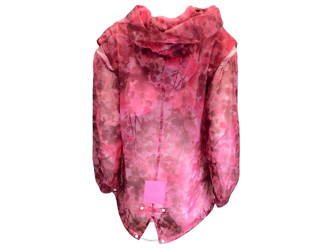 Mr & Mrs Italy Pink Sheer Camo Blossom Parka con cappuccio e zip intera Rosa - vista 3