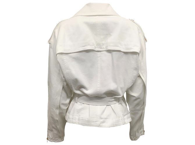 Alexandre Vauthier Jaqueta jeans branca Moto - vista 3