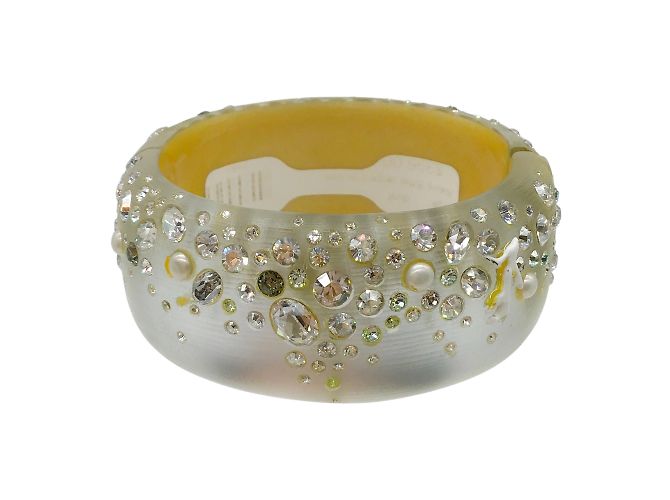 Alexis Bittar Bracciale rigido in cristallo grande argento - vista 2