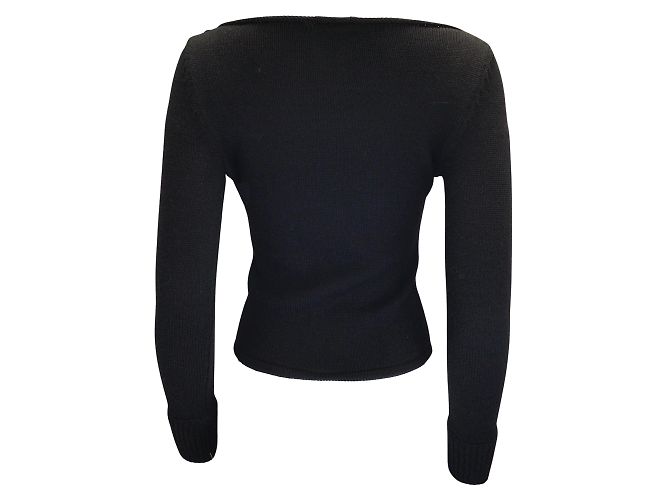 Andrew Gn Schwarzer, mit Perlen verzierter Kaschmir-Strickpullover - Ansicht 3