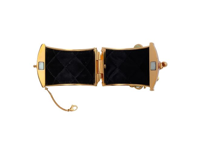 Bracciale a polsino con croce maltese multi smalto rosso scuro Chanel - vista 5