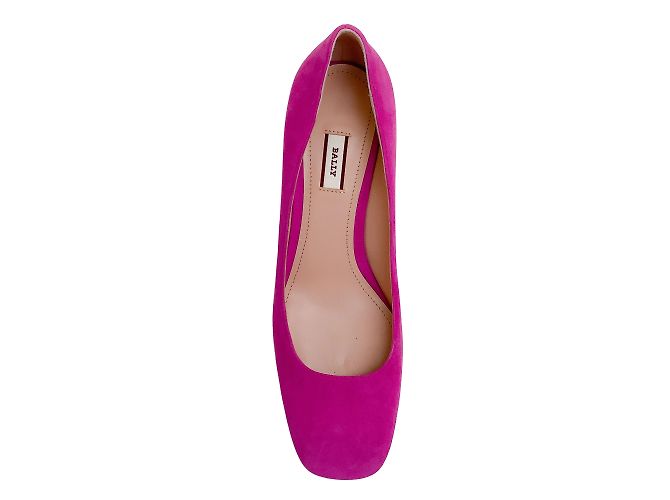 Bally Pink Suede Emily Pumps With Silver Block Heel - view 4