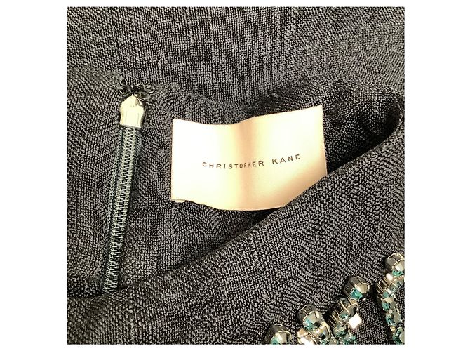 Christopher Kane Navy Blue Cold Shoulder Crystal Embellished Cocktail Dress - view 4