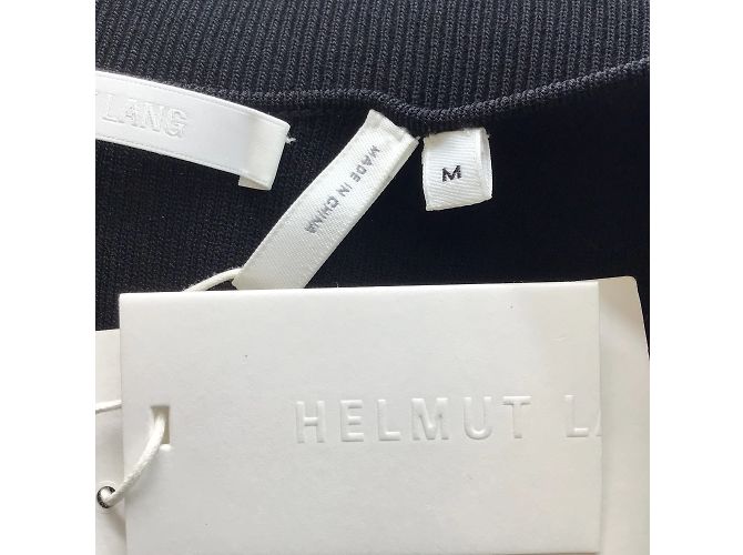 Helmut Lang vestido midi preto sem mangas canelado pára-quedas - vista 5