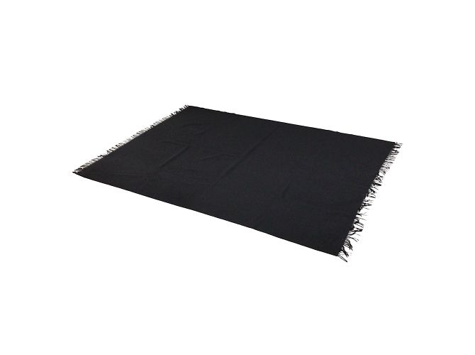 Trim Hermès Schwarzer Kaschmirschal mit Fransen/einwickeln - Ansicht 6