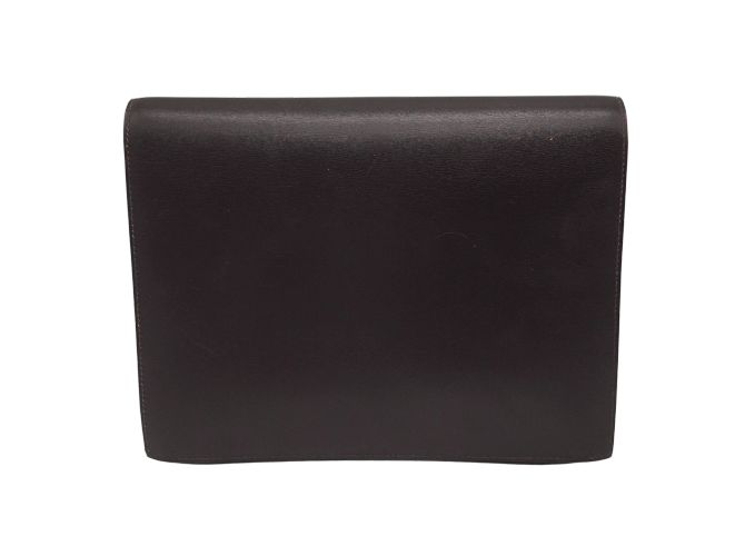 Hermès Pochette Hermes Faco Box in pelle marrone - vista 3