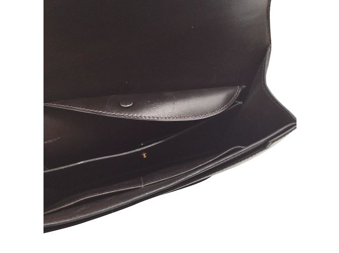 Hermès Pochette Hermes Faco Box in pelle marrone - vista 5