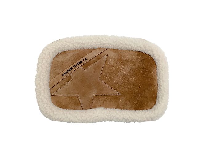 Golden Goose Deluxe Brand Borsa a tracolla con stella in camoscio marrone chiaro e shearling - vista 2