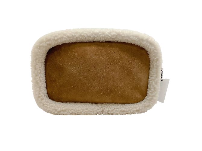 Golden Goose Deluxe Brand Borsa a tracolla con stella in camoscio marrone chiaro e shearling - vista 4