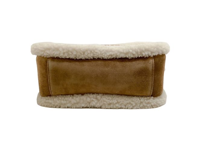 Golden Goose Deluxe Brand Borsa a tracolla con stella in camoscio marrone chiaro e shearling - vista 5
