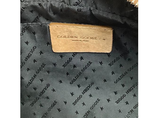 Golden Goose Deluxe Brand Borsa a tracolla con stella in camoscio marrone chiaro e shearling - vista 6