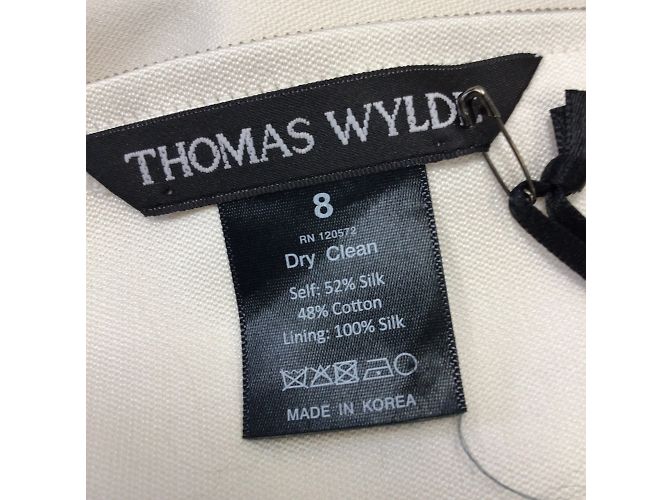 Thomas Wylde Ivory / Vestido midi de seda com detalhe de lua crescente prateada sem mangas - vista 4