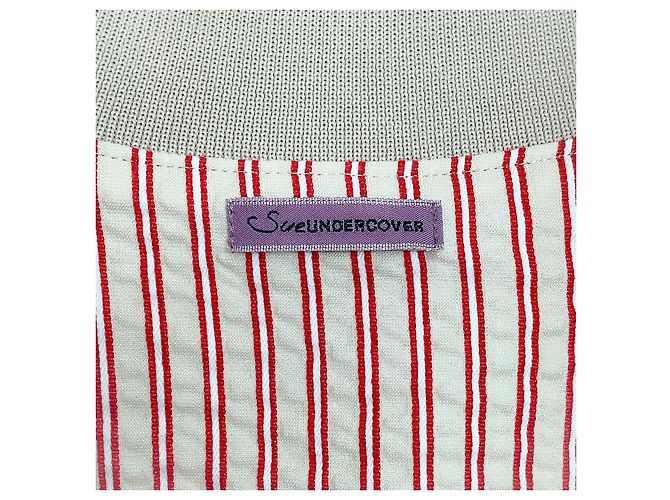 Undercover Beige encubierto / Cazadora bomber de rayas de algodón rojo - vista 4