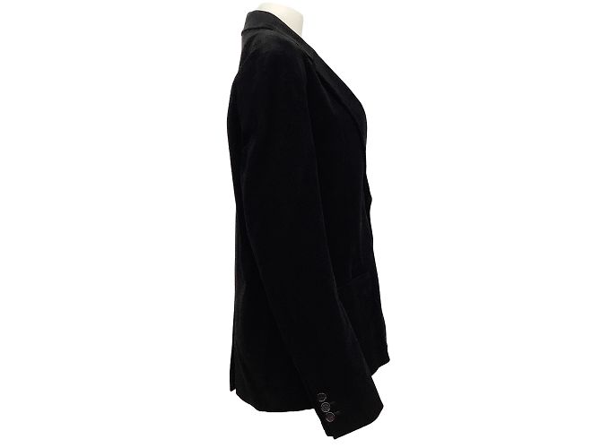 Blazer de pana negra Undercover con rosa bordada - vista 2