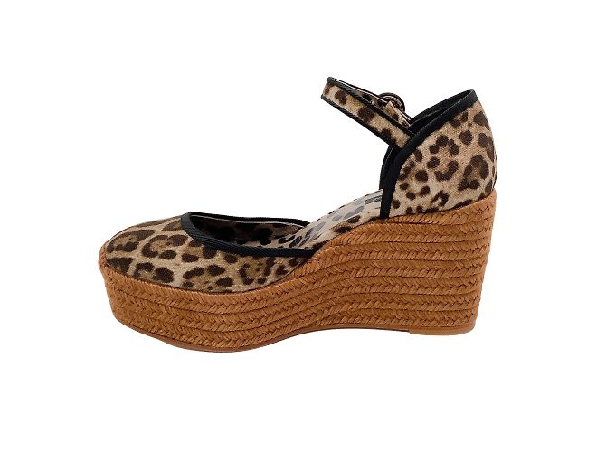 Zeppe espadrillas leopardate marroni di Dolce & Gabbana - vista 3