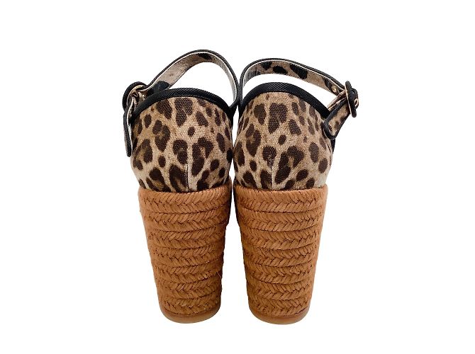 Zeppe espadrillas leopardate marroni di Dolce & Gabbana - vista 5