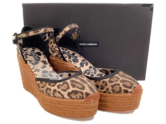 Zeppe espadrillas leopardate marroni di Dolce & Gabbana - vista 6